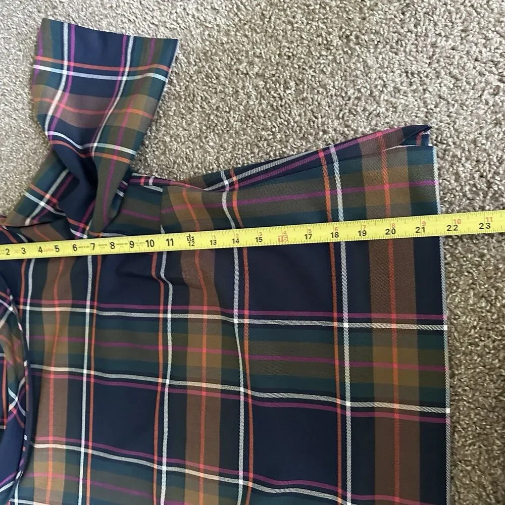 Trina Turk Kailee Plaid Roll Neck Boxy Top Size Large Women’s Classic Workwear - Picture 9 of 11